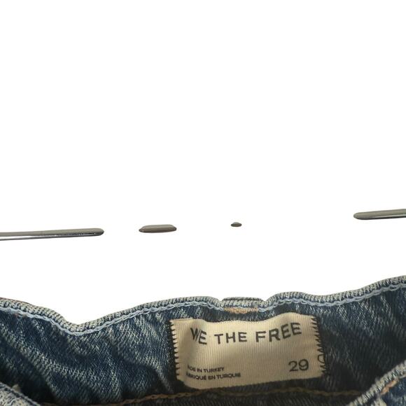 We the Free Truro Baggy Puddle Jeans Water Stoned Blue Button Fly Boho Womens 29 - Picture 6 of 10